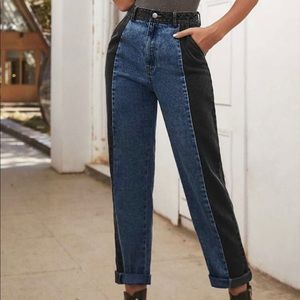 Two tone mom jeans